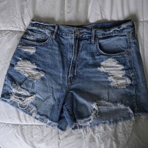 Distressed Light/Medium Wash Denim Women's Shorts